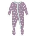KICKEE : PRINT LAYETTE RUFFLE FOOTIE WITH 2 WAY ZIPPER