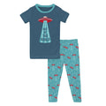 KICKEE : GLACIER ALIEN INVASION SHORT SLEEVE PAJAMA SET