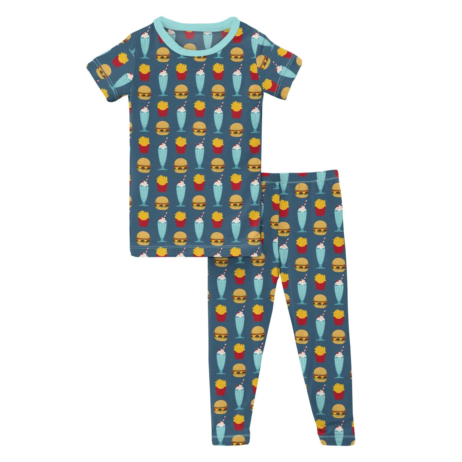 KICKEE : DEEP SEA CHEESEBURGER SHORT SLEEVE PAJAMA SET