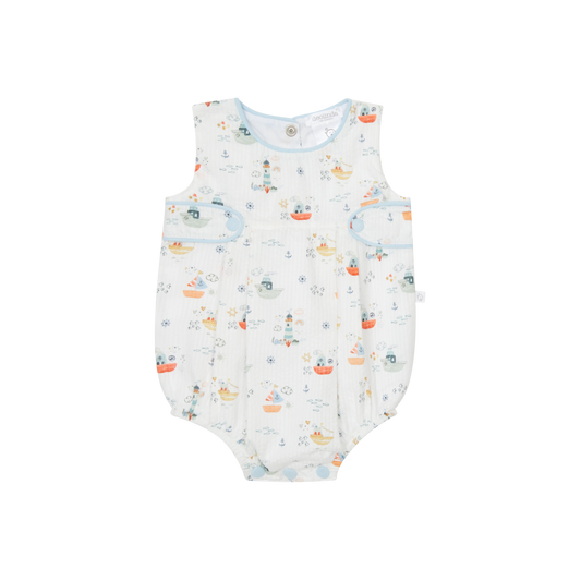 White Bear Print Romper