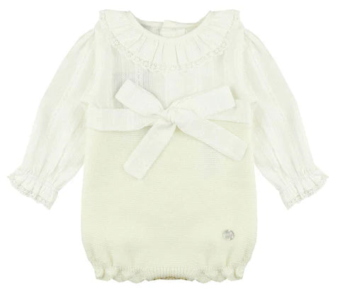 PAZ RODRIGUEZ: CREAM LACE ROMPER