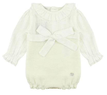 PAZ RODRIGUEZ: CREAM LACE ROMPER