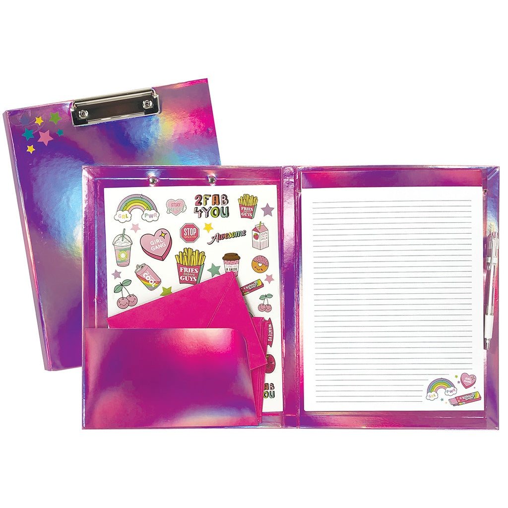 ISCREAM : PINK HOLOGRAPHIC CLIPBOARD SET