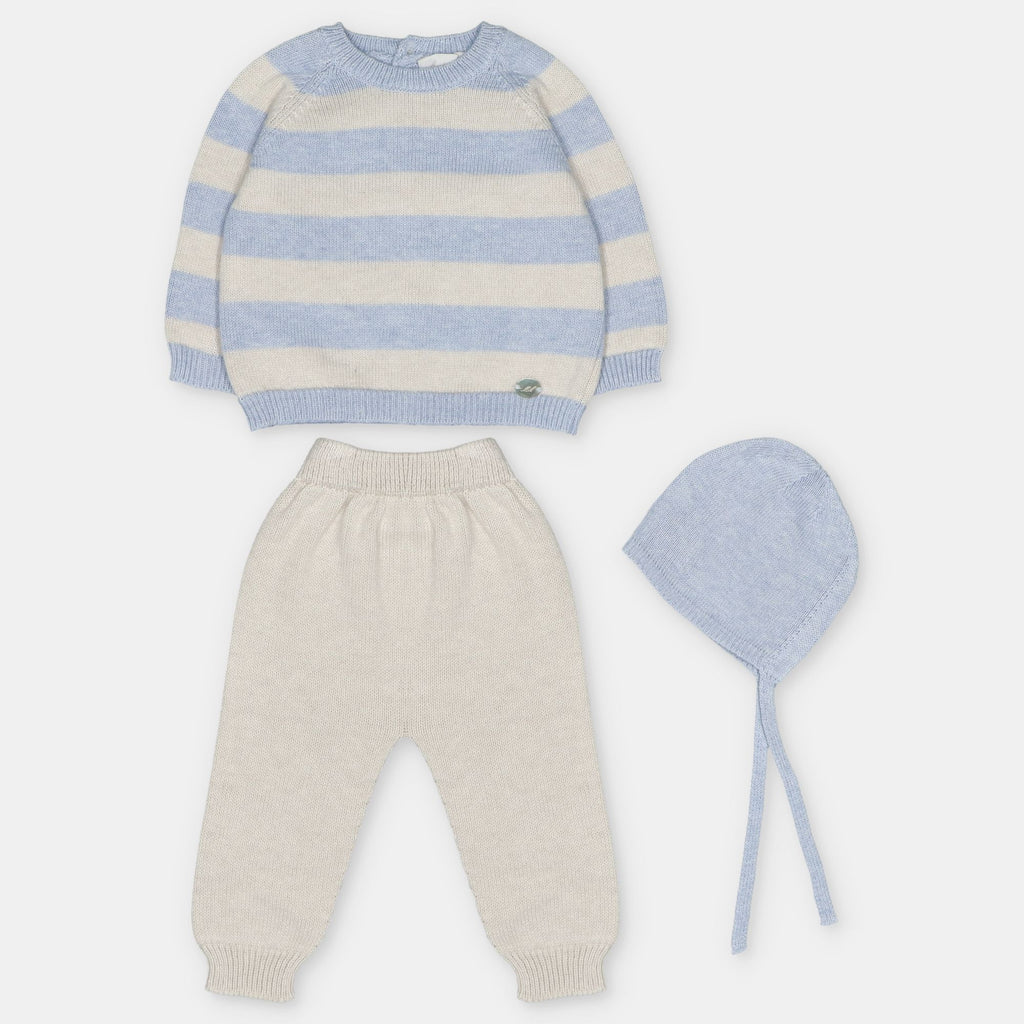 Martin Aranda : Set - Top, Leggings W/Feet & Bonnet Stripes