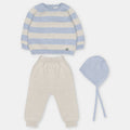 Martin Aranda : Set - Top, Leggings W/Feet & Bonnet Stripes