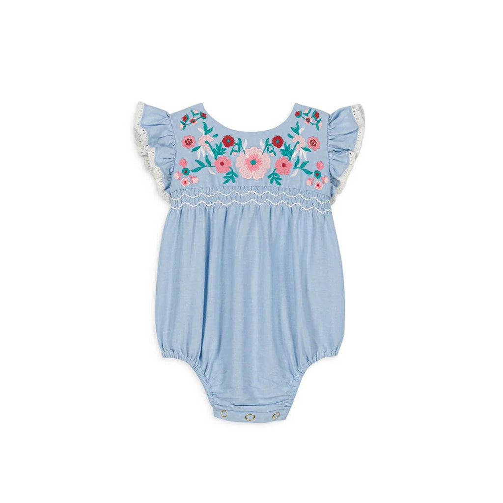 Blue Floral Romper