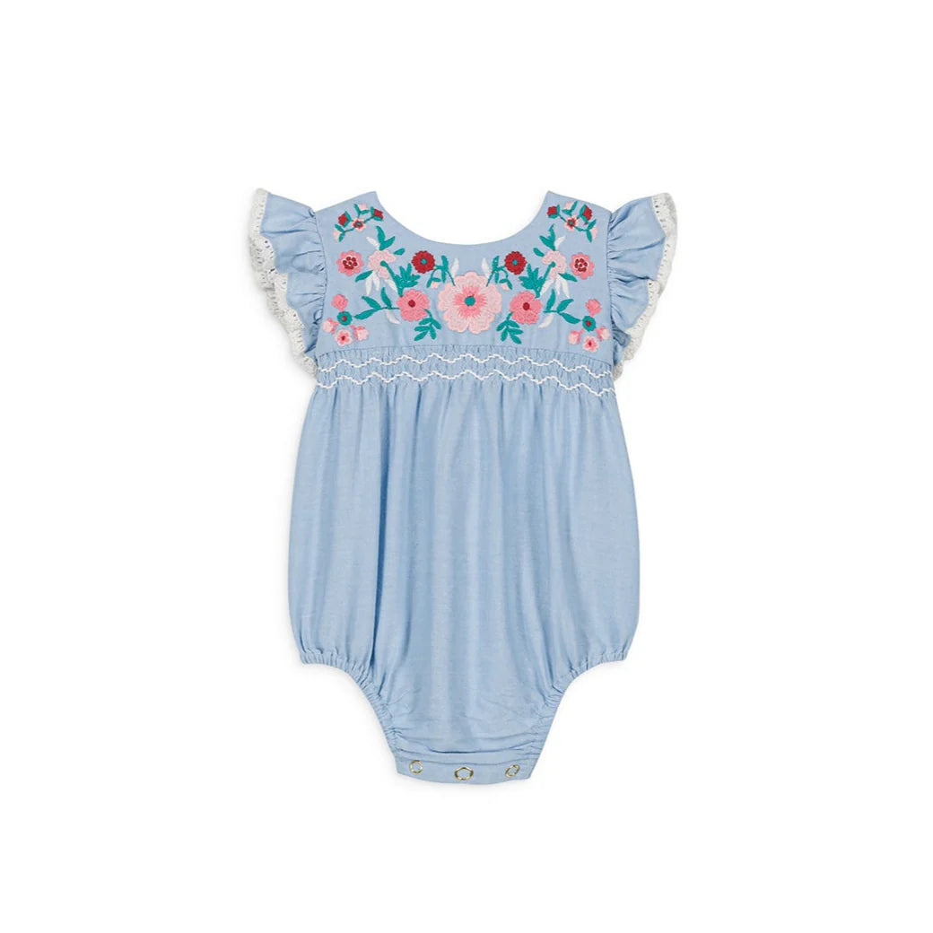 Blue Floral Romper