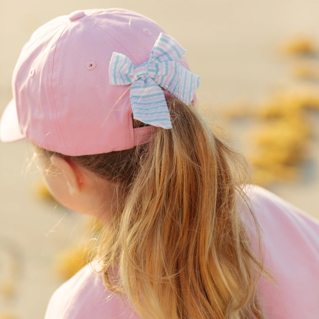 BITS & BOWS : RAINBOW SPARKLE BOW BASEBALL HAT