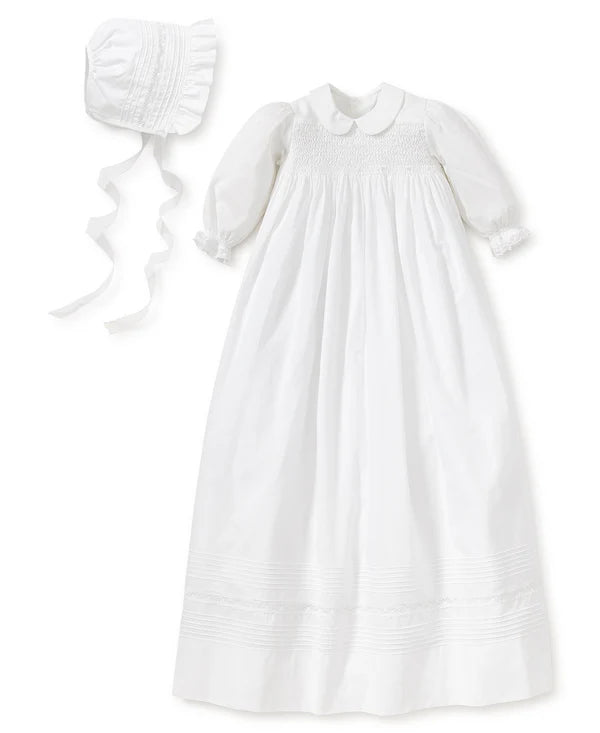 KISSY KISSY: SILENE Embroidered S/S Baptismal Gown with Bonnet Set