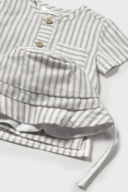 MAYORAL: BOYS STRIPED BOYS SHORT SET W/HAT