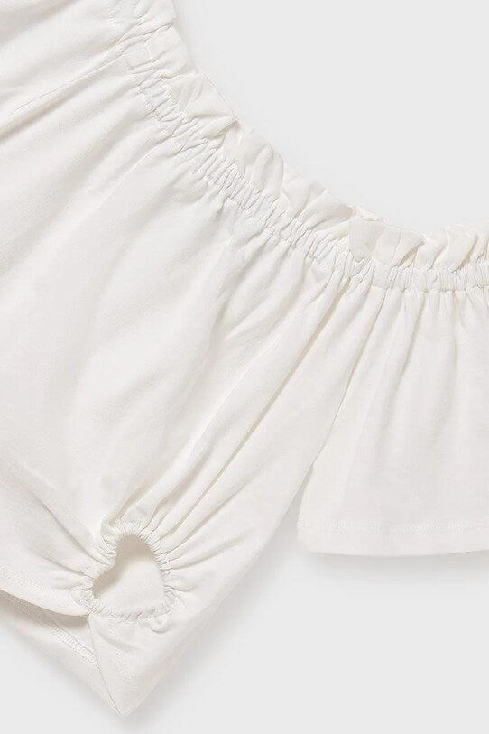 MAYORAL: GIRLS WHITE HEART TOP