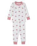 KISSY KISSY : FLORAL WHITE & PINK PAJAMA SET SNUG