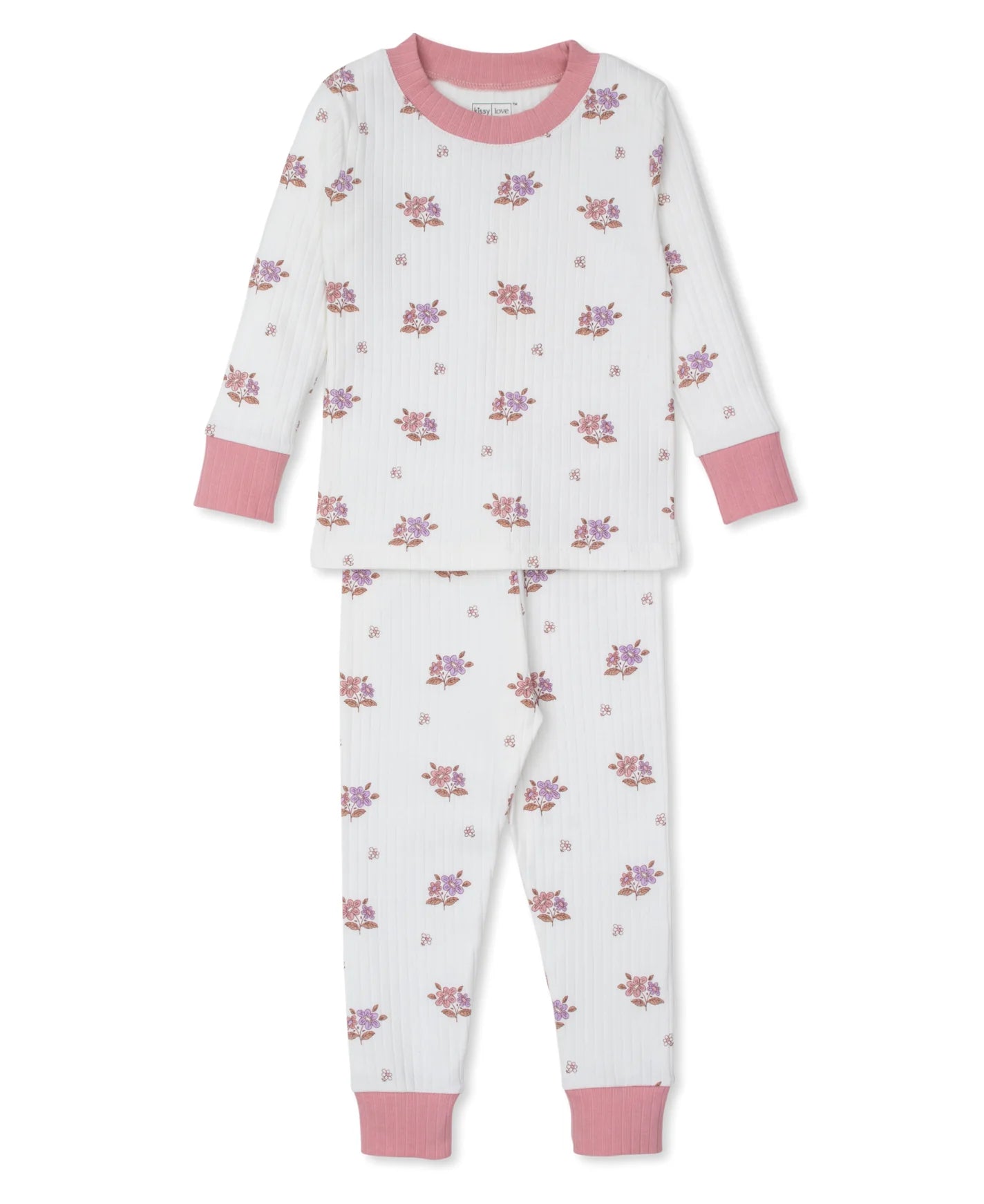 KISSY KISSY : FLORAL WHITE & PINK PAJAMA SET SNUG