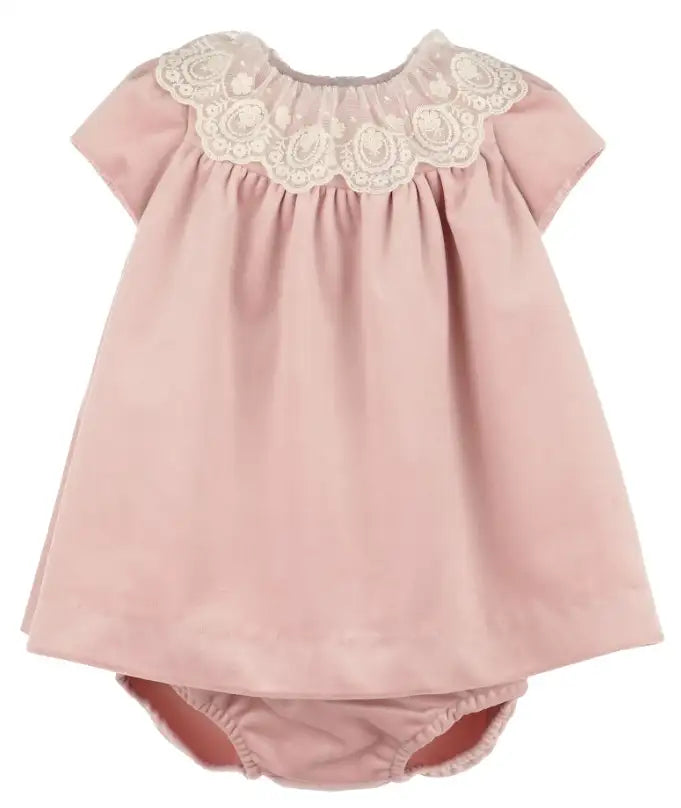 Luli & Me : Deluxe Velvet Float Dress - Rose