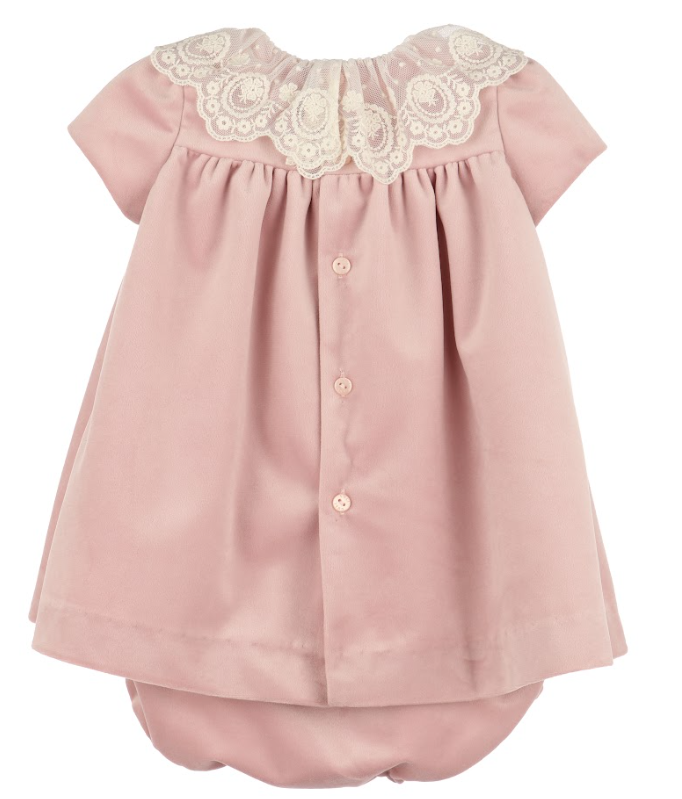 Luli & Me : Deluxe Velvet Float Dress - Rose