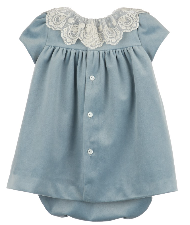 Luli & Me : Deluxe Velvet Float Dress - Blue