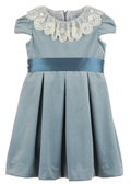 Luli & Me : Deluxe Velvet Dress -Blue