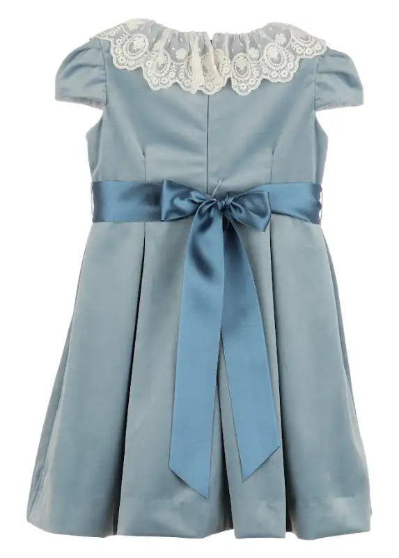 Luli & Me : Deluxe Velvet Dress -Blue