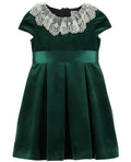 Luli & Me : Deluxe Velvet Dress - Green