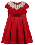Luli & Me : Deluxe Velvet Dress - Red