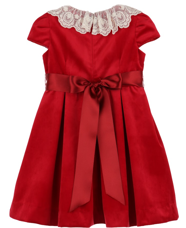 Luli & Me : Deluxe Velvet Dress - Red
