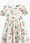 Ava & Yelly: Printed Puffy Sleeve Babydoll Dress