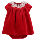 Luli & Me : Deluxe Velvet Float Dress - Red
