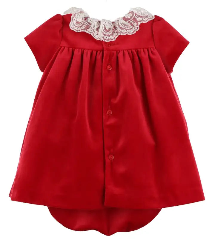 Luli & Me : Deluxe Velvet Float Dress - Red
