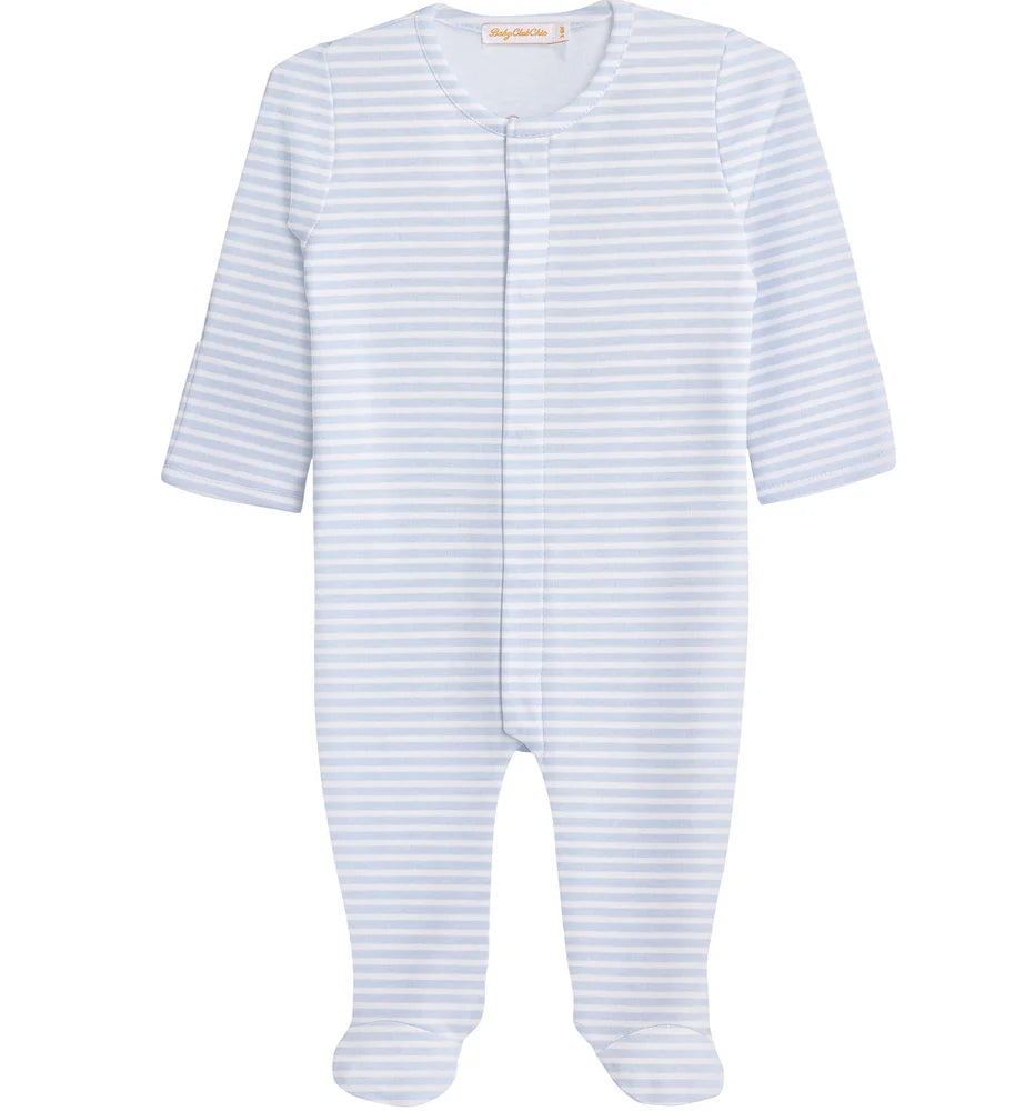 Baby Club Chic: Baby Blue Stripes Footie