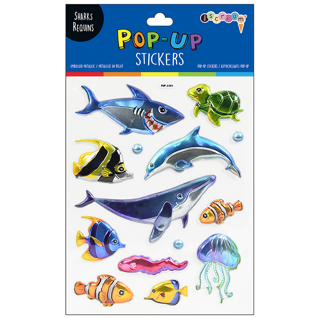 ISCREAM: SHARK POP UP STICKERS