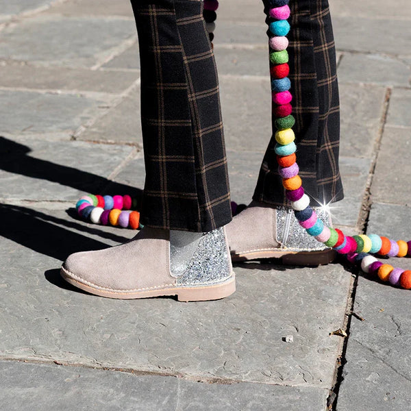 Childrenchic: Plata Suade Glitter Boot