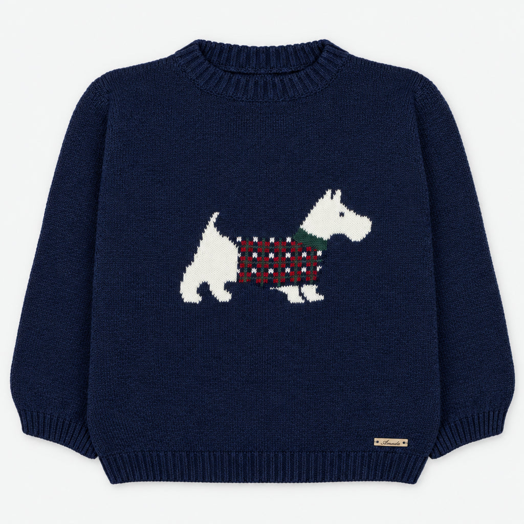 Martin Aranda : Sweater w/Schnauzer in Sweater Knit Cotton