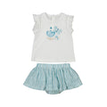 MAYORAL: FLORAL AND STRIPE SKORT SET