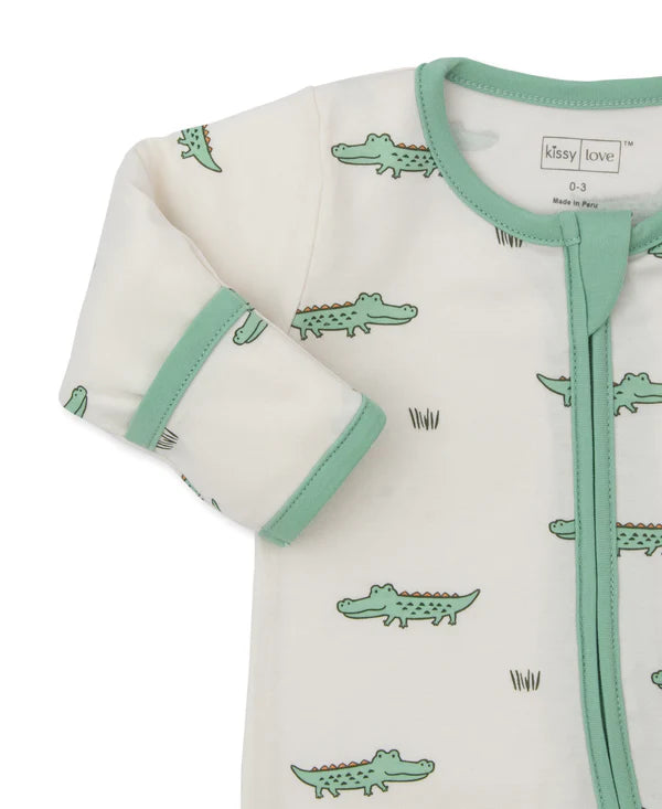 KISSY KISSY : CROCODILE WALK-FOOTIE W/ZIP