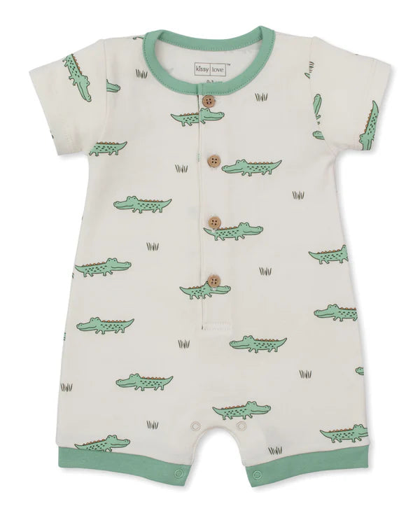 KISSY KISSY : CROCODILE WALK-SHORT PLAYSUIT PRT