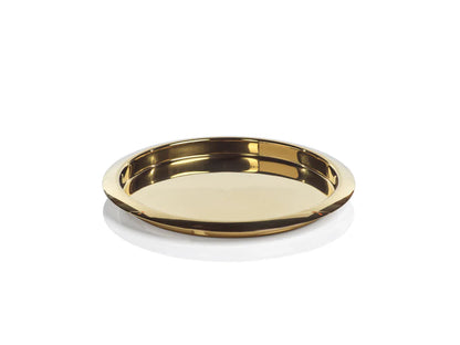 ZODAX : Stainless Steel Gold Round Serving Tray