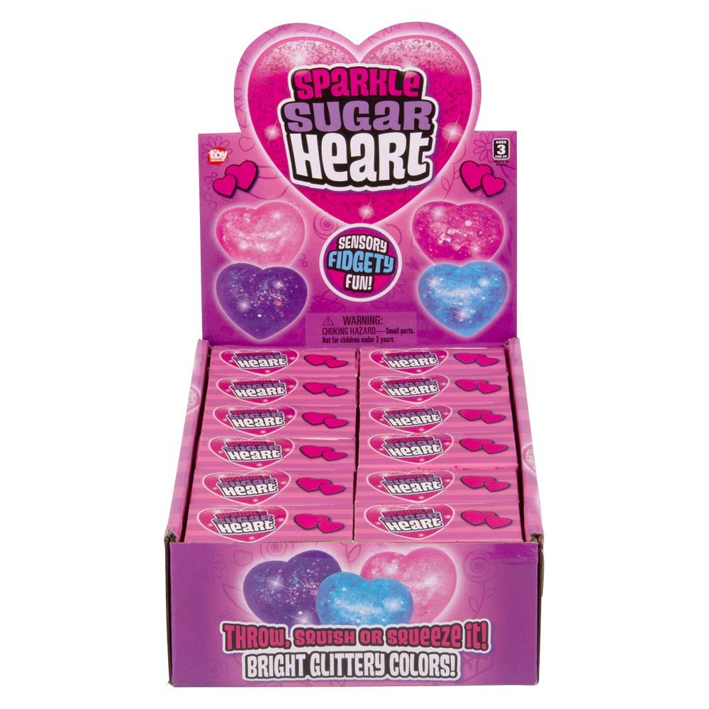 Squeezy Sparkle Sugar Heart 2.5" 12ct - LLB Toys