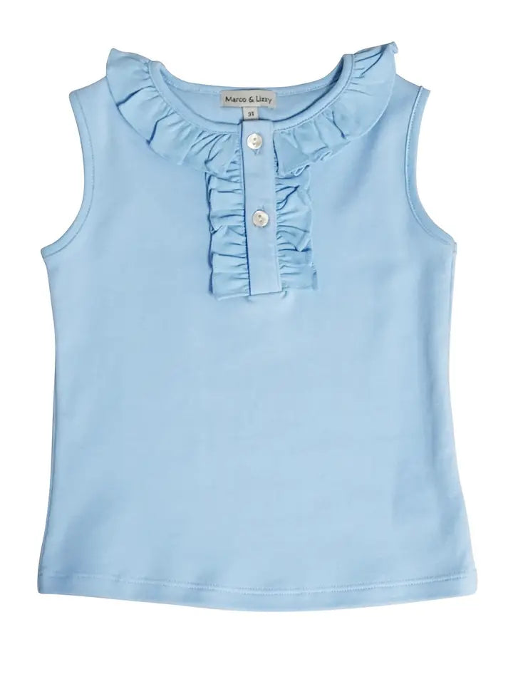 Marco & Lizzy Girl's Light Blue Pima cotton top
