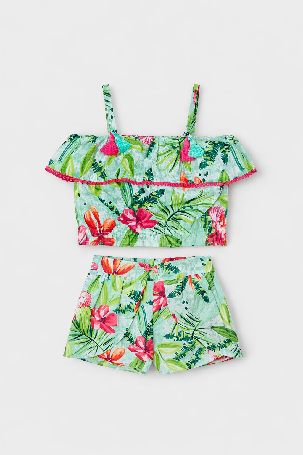 MAYORAL: GIRLS TROPICAL SHORT SET