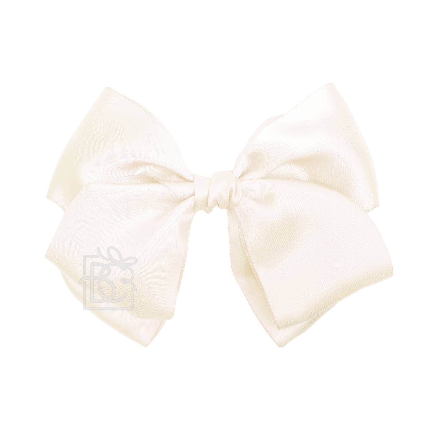 BEAUTIFUL CREATIONS: SATIN EUROPEAN BOW W/RUFFLED KNOT ON CLIP