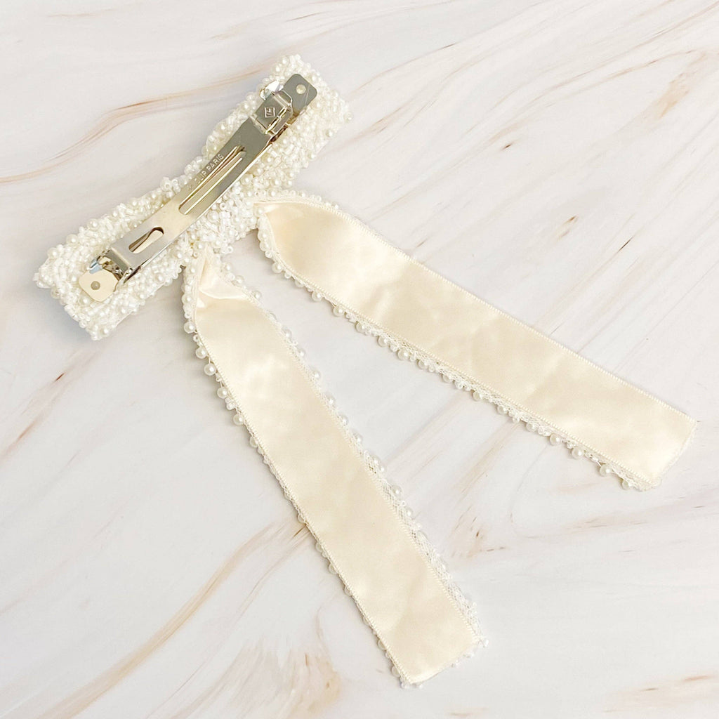 ELLISON & YOUNG : Luxe Beaded Pretty Bow Hair Clip