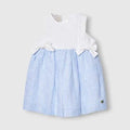 PAZ RODRIGUEZ: “DORNA” Woven White with Blue Striped Dress