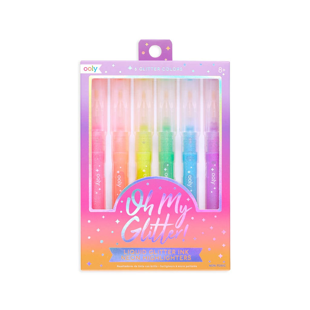 Oh My Glitter!: Liquid Glitter Ink Neon Highlighters (Set of
