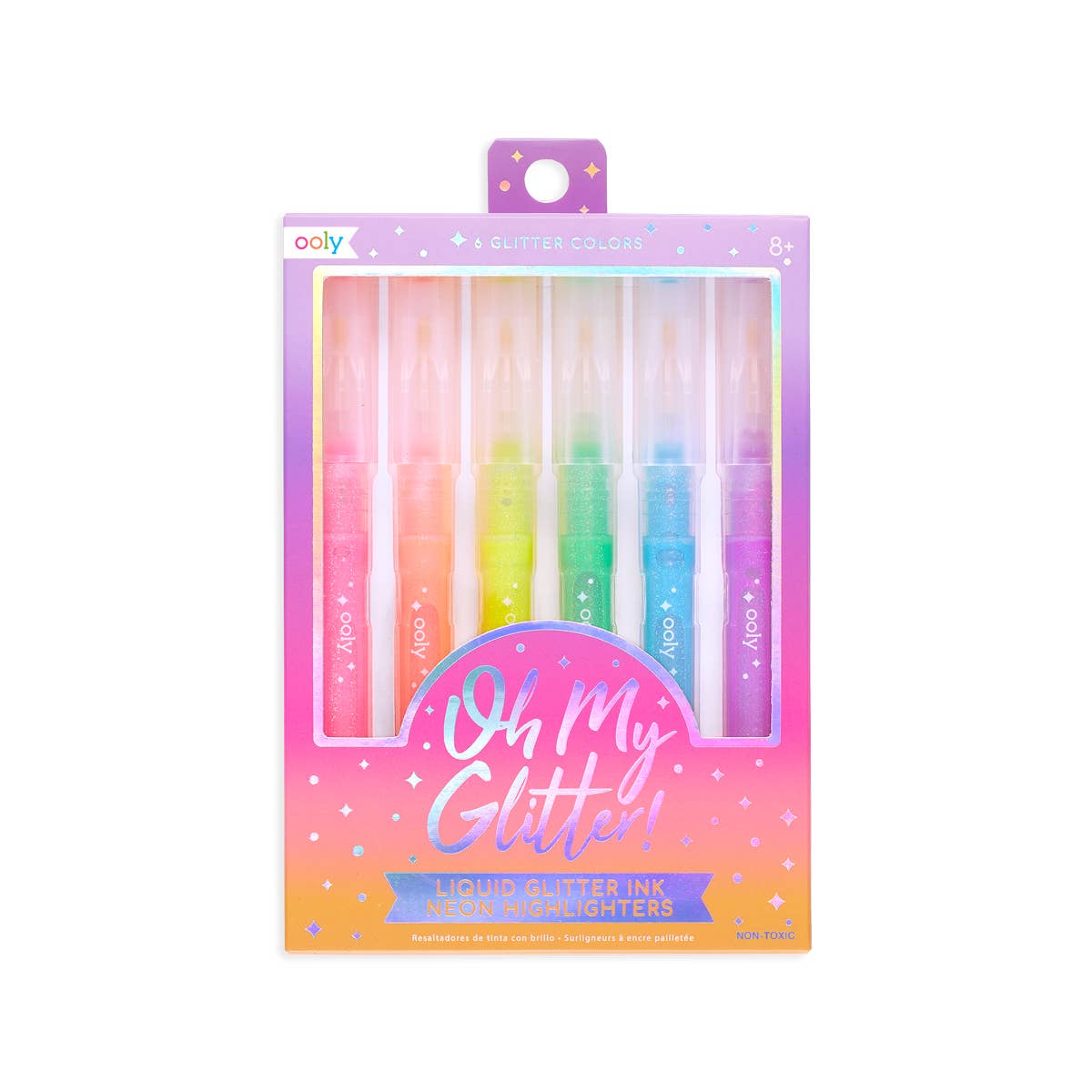 Oh My Glitter!: Liquid Glitter Ink Neon Highlighters (Set of