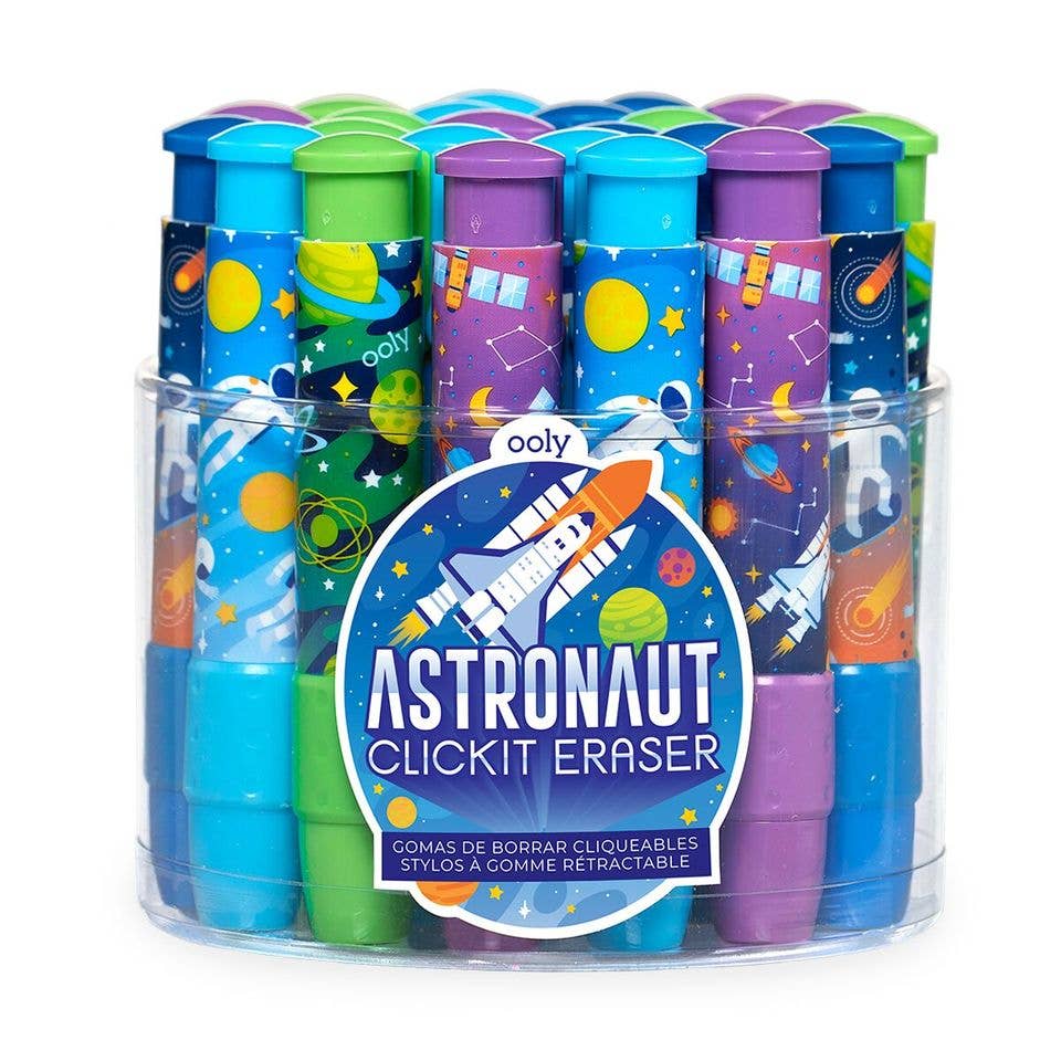 Astronaut: ClickIt Erasers (Assorted Tub of 24 Units)