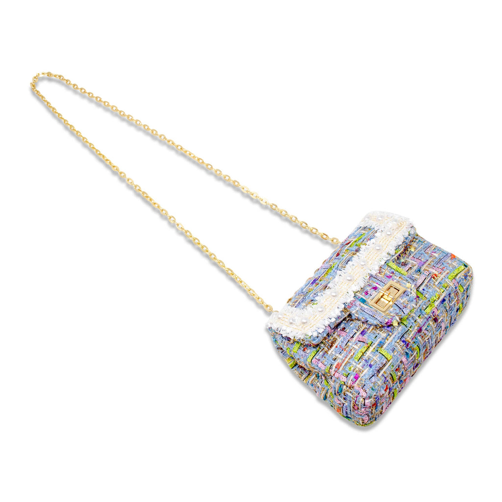 Classic Tweed Handbag with Pearls