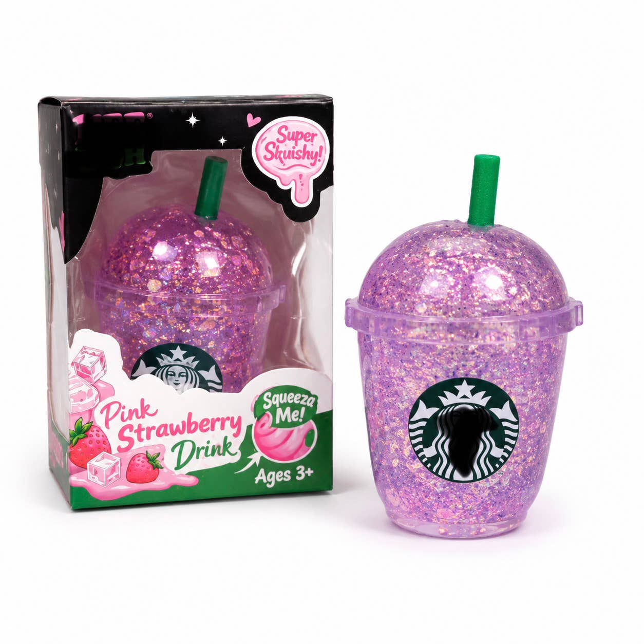 Glitter Drink Starbuck Cup Squishy Toy –  Super Soft large