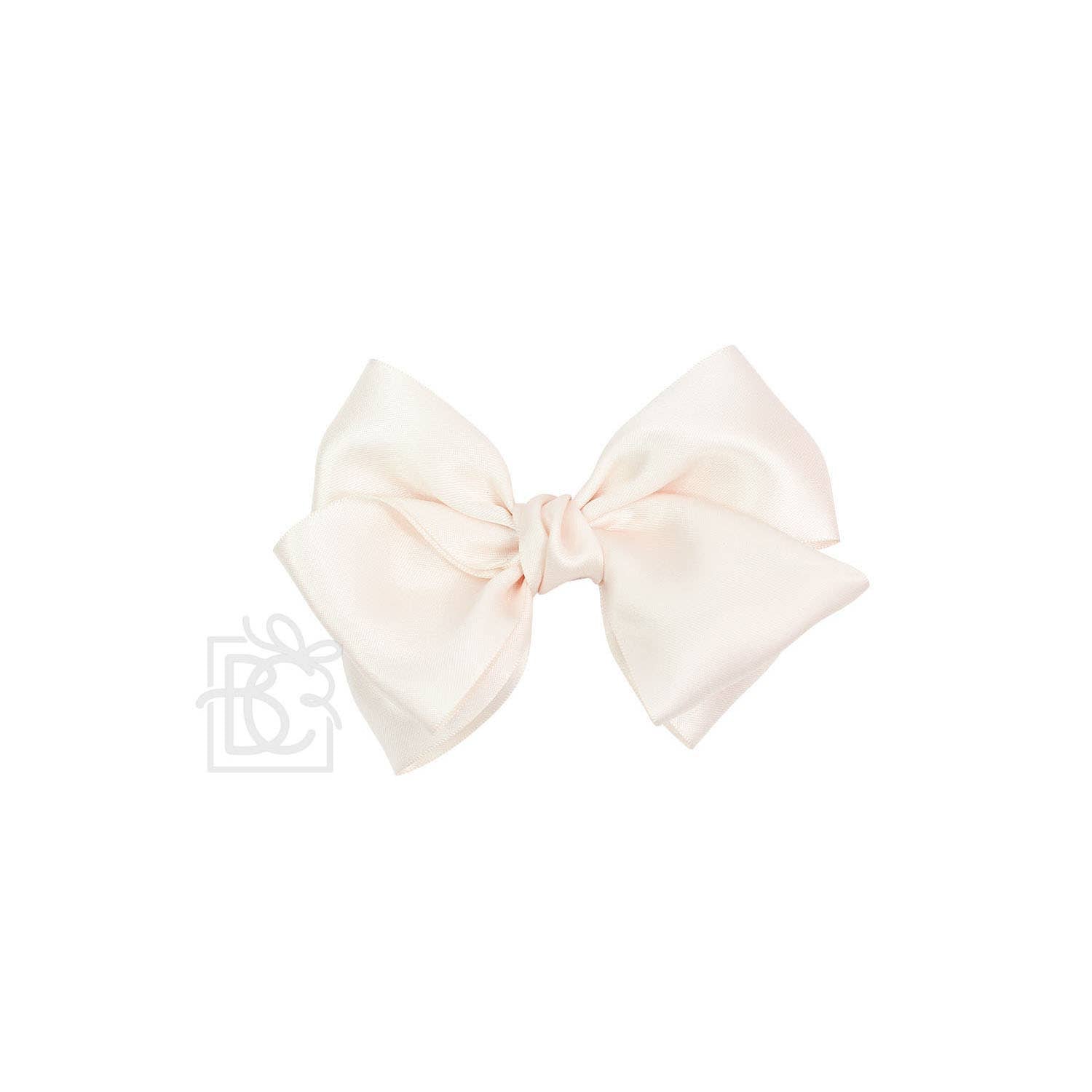 BEAUTIFUL CREATIONS: SATIN EUROPEAN BOW W/RUFFLED KNOT ON CLIP