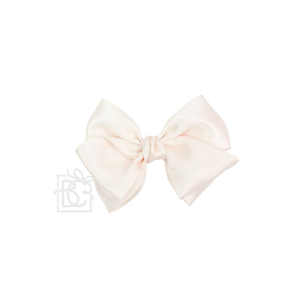 BEAUTIFUL CREATIONS: SATIN EUROPEAN BOW W/RUFFLED KNOT ON CLIP