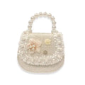 DOE A DEER : BEIGE/CREAM PEARL WITH FLOWERS PURSE